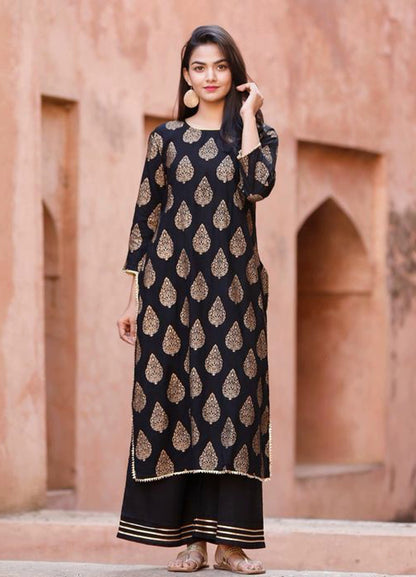 Fancy Women Black Kurta Set