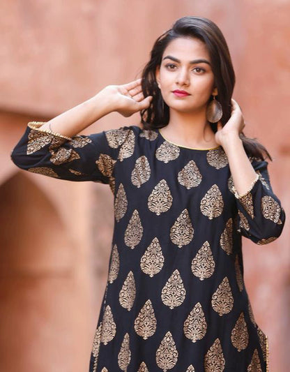 Fancy Women Black Kurta Set