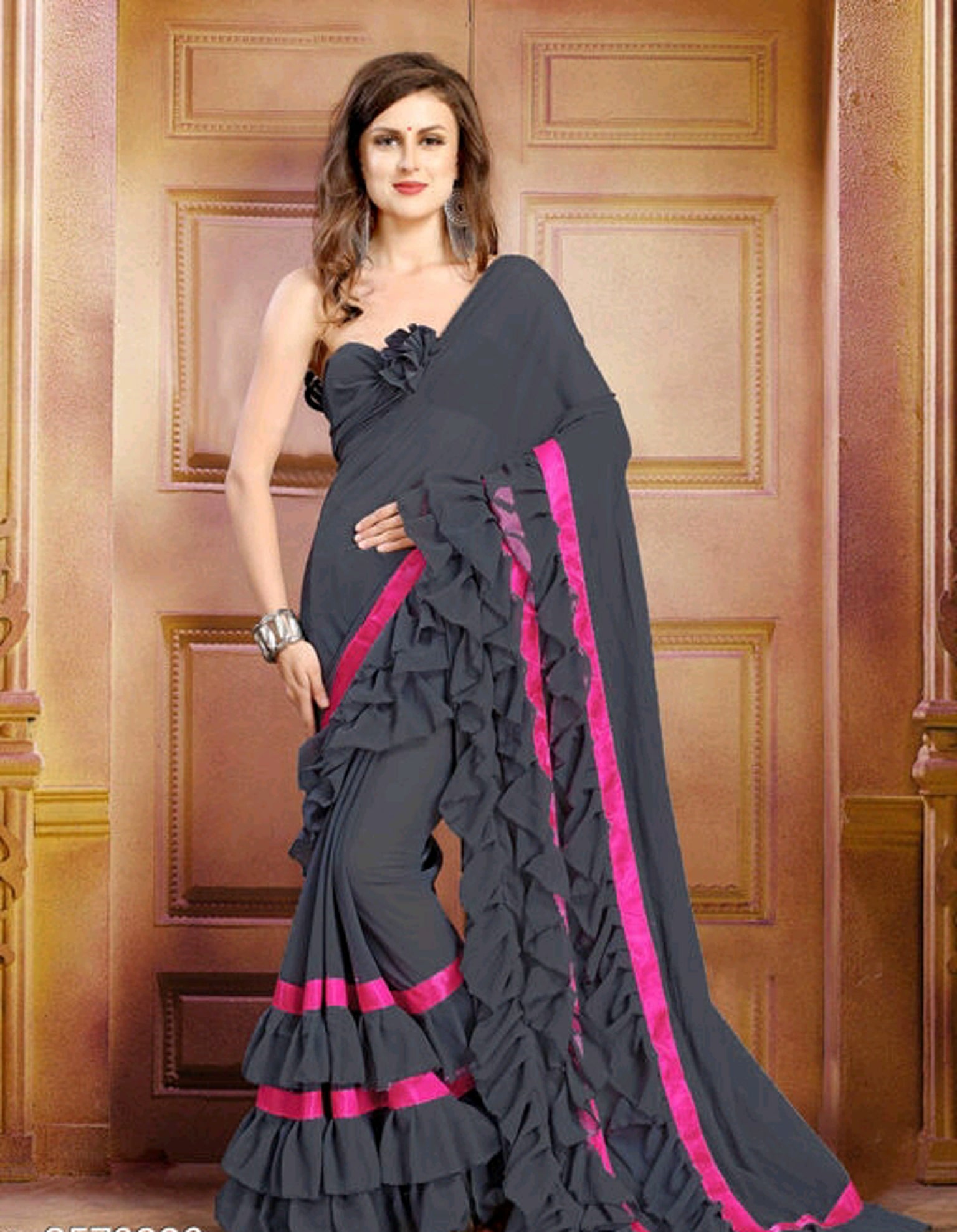 Buy Black Sarees for Women by Saree Mall Online | Ajio.com