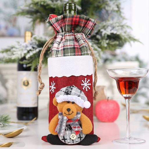 Christmas Cartoon Wine Bottle Cover