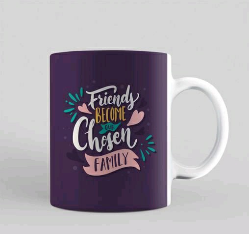 "Friends are Family" Ceramic Printed Coffee Mug