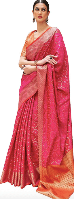 Women's Patola Silk Pink Saree