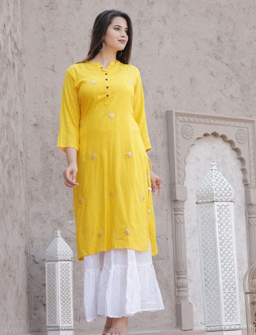 Women's Rayon Kurta Set with Palazzos
