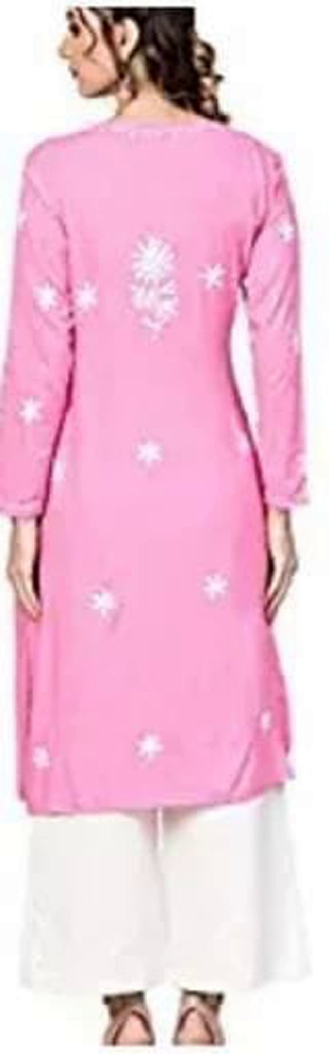 Pink ChikanKari Embroidered Kurta