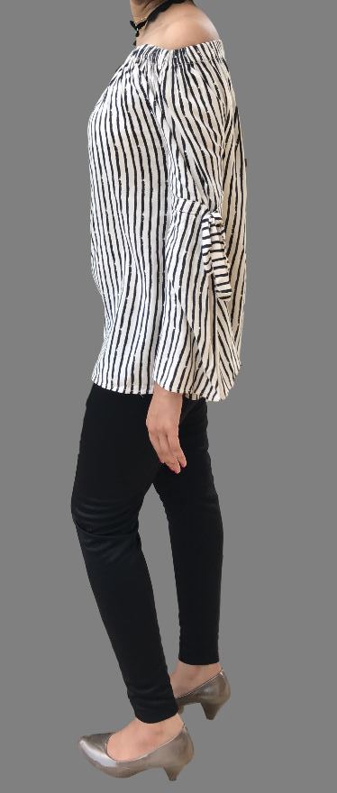 Striped Offshoulder  Top