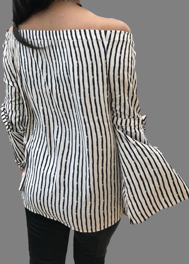 Striped Offshoulder  Top