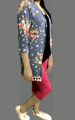 Runjhun Floral Gray Cape