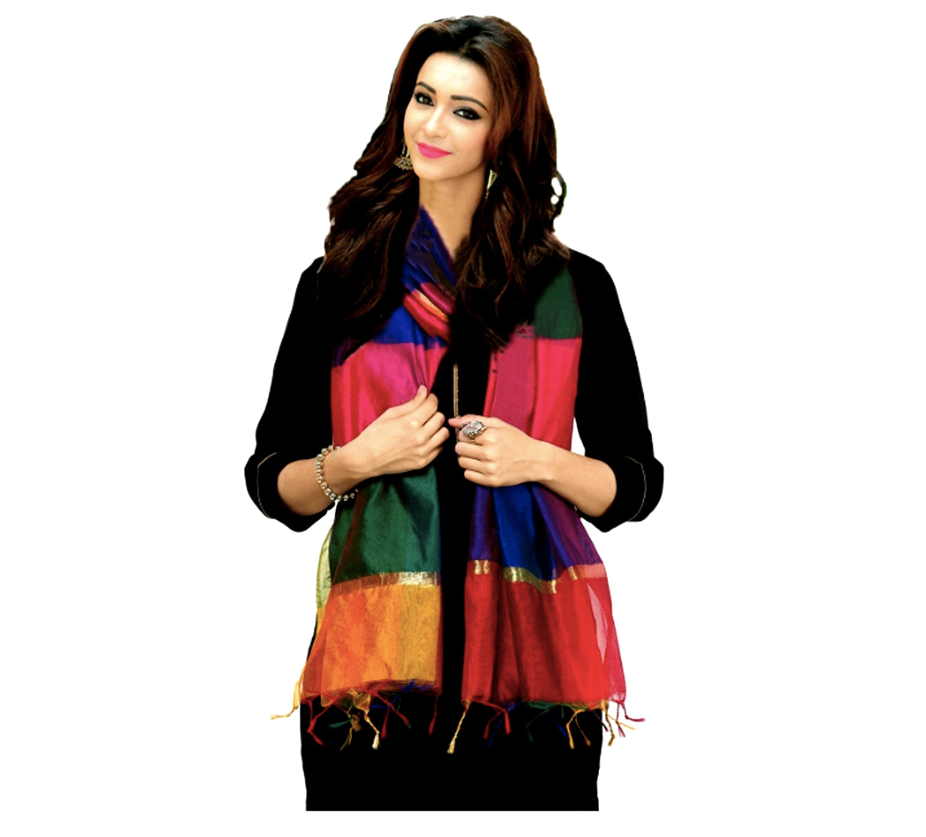 Runjhun Multicolor Designer Organza Dupatta