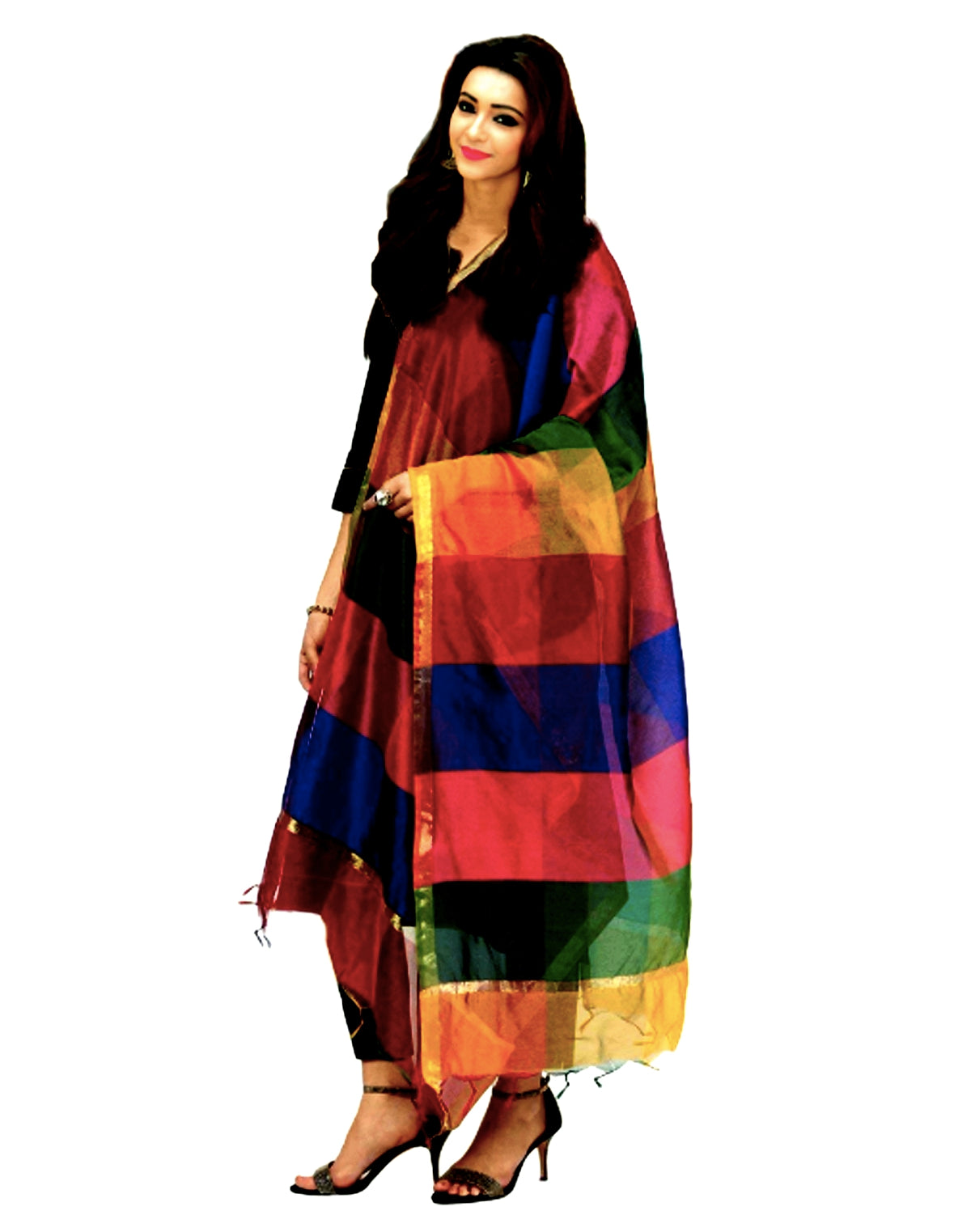 Runjhun Multicolor Designer Organza Dupatta