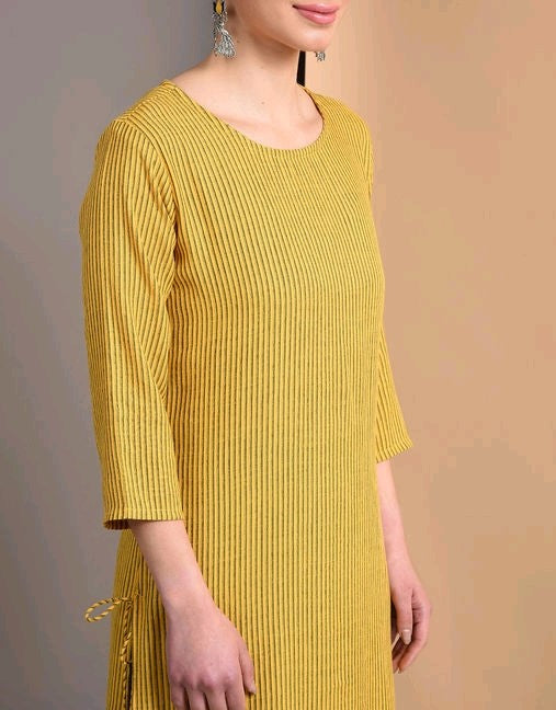 Rayon Sassy Printed Mustard Kurta