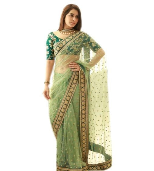 Classic Green Net Saree