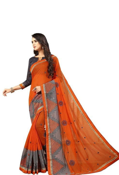 Temple Designed Chanderi Cotton Saree