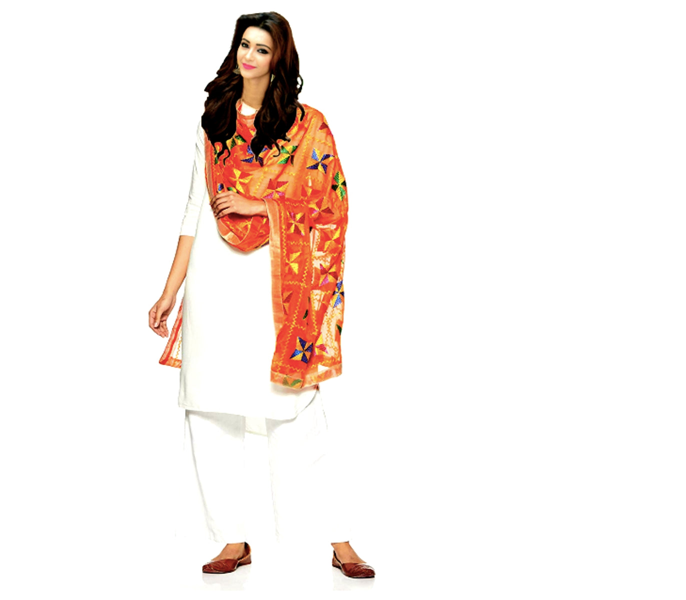 Runjhun Embroidered Phulkari Dupatta for Women