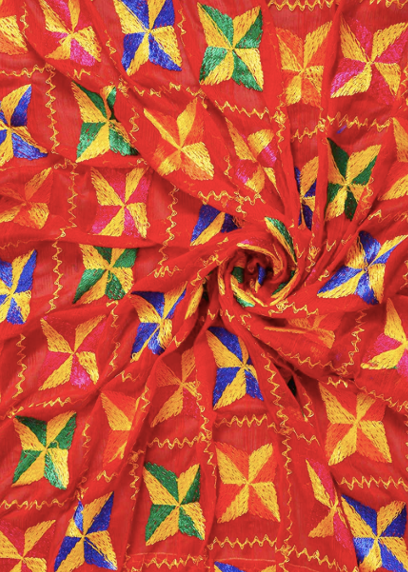 Runjhun Embroidered Phulkari Dupatta for Women