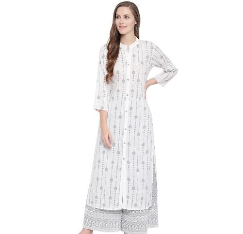 Women's Printed Kurta Set with Palazzos