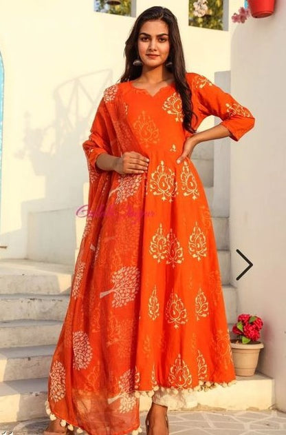 Stylish Cotton Printed Kurta Set